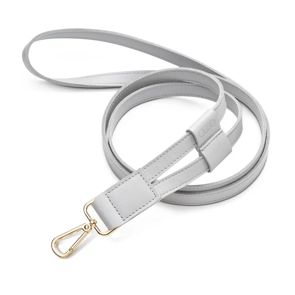 Audi Schlüsselband Leder, Damen, grau