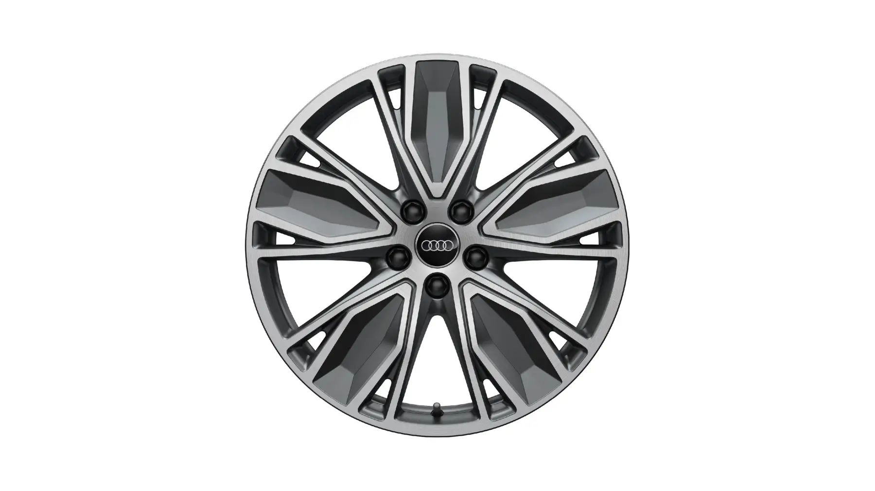 Audi Leichtmetallfelge 5-Doppel-V-Speichen Design 8x19 5/112/44 Graphitgrau glanzgedreht