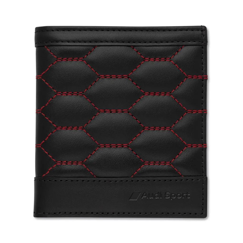 Audi Sport Minibörse Leder, Herren, schwarz-rot