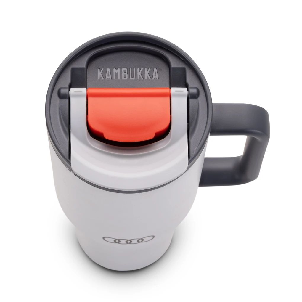 Audi Thermobecher Strohhalm, hellgrau