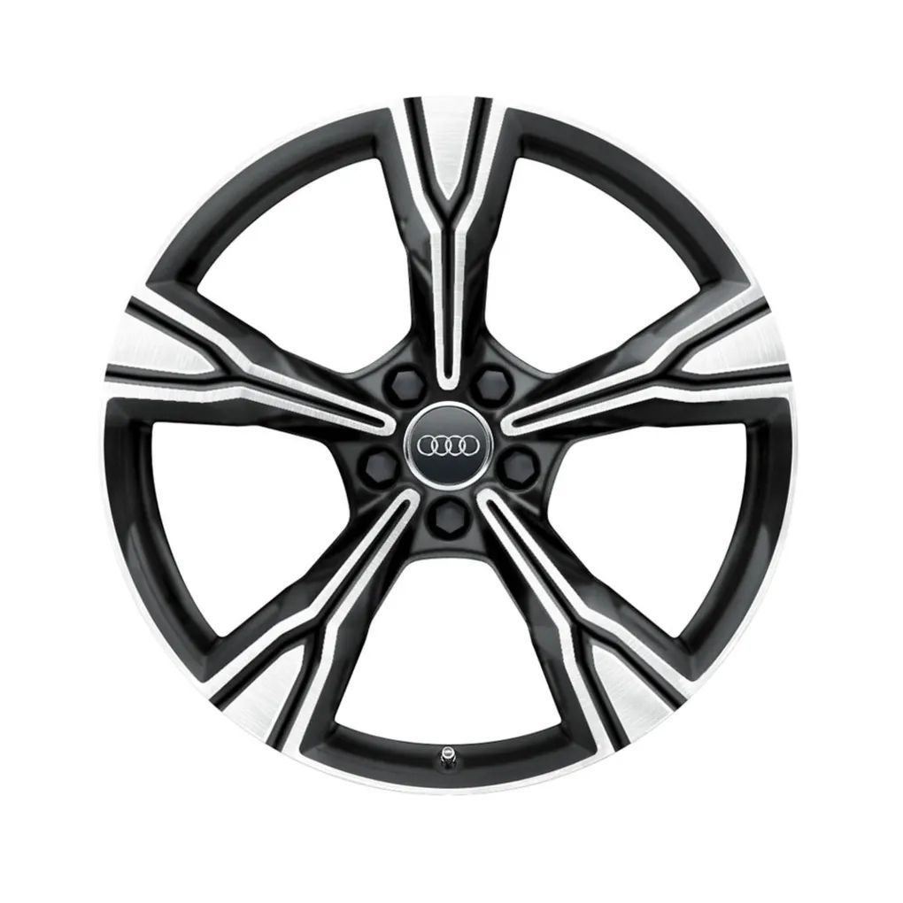 Audi 5-Arm-Rima-Design 9x20 5/112/52 Mattschwarz glanzgedreht