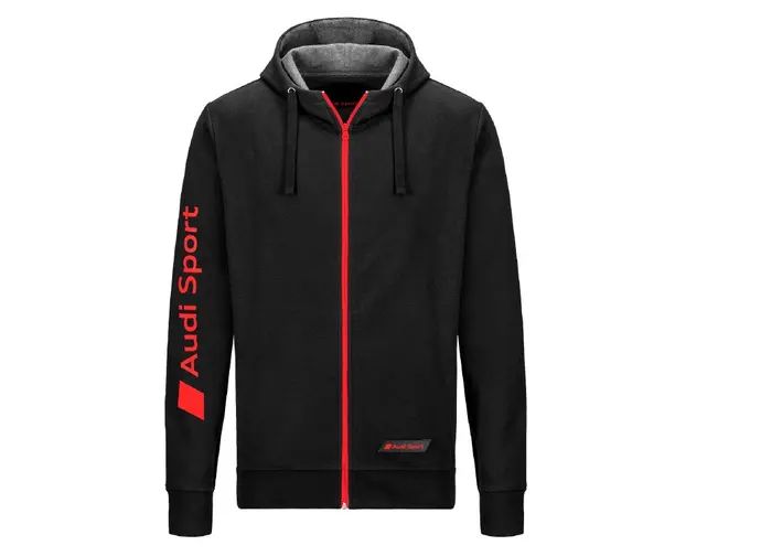 Audi Sport Herren Sweatjacke, Schwarz